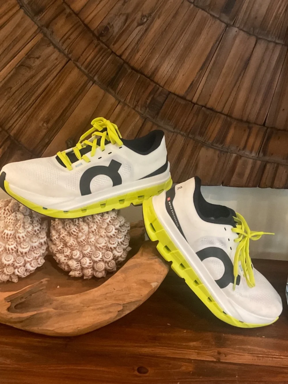 On  Cloudflow 5 Women’s Running Shoes, Color , White/ Yellow, Size 7, EU 38